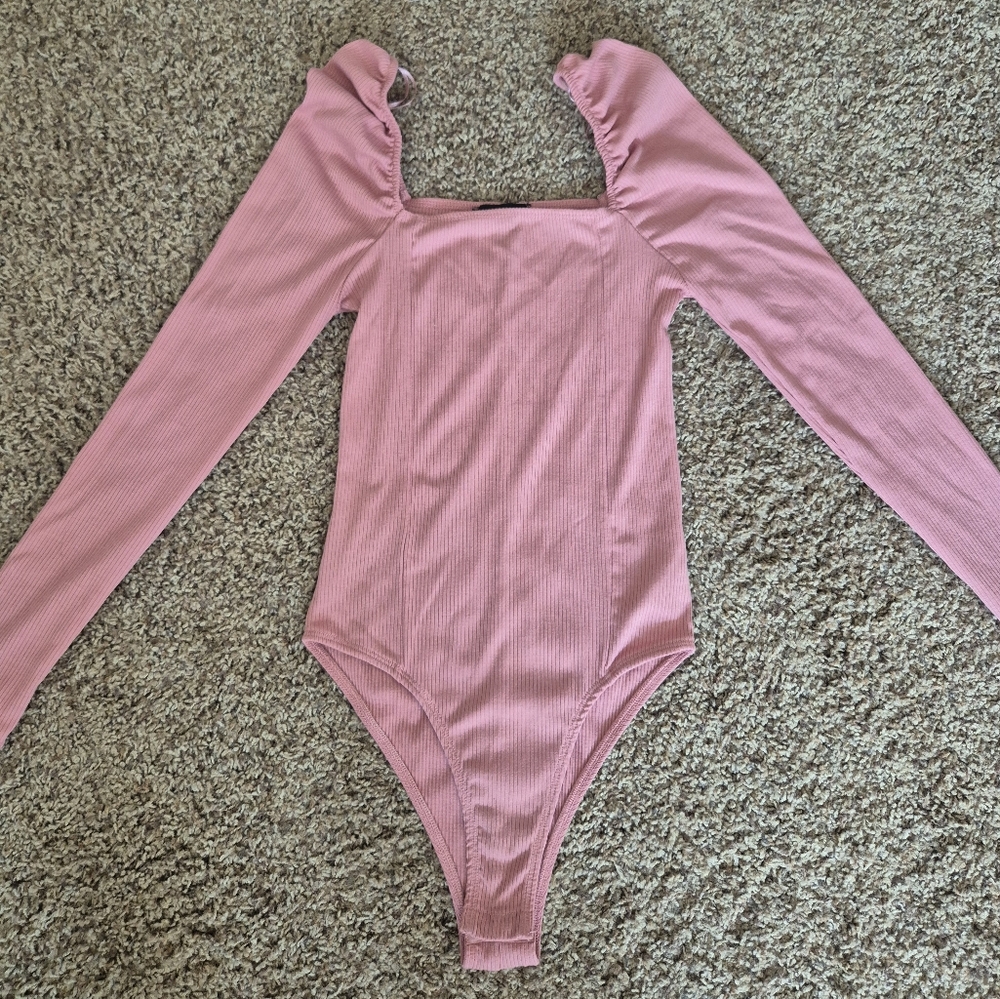 New Look Pink Square Neck Bodysuit